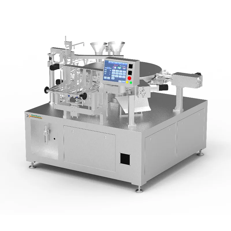 Máquina empacadora doypack rotativa de 6 estaciones