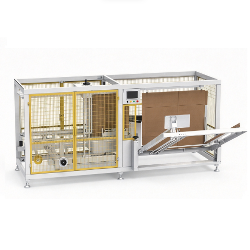 Máquina formadora de cajas de cartón robótica de doble contenedor