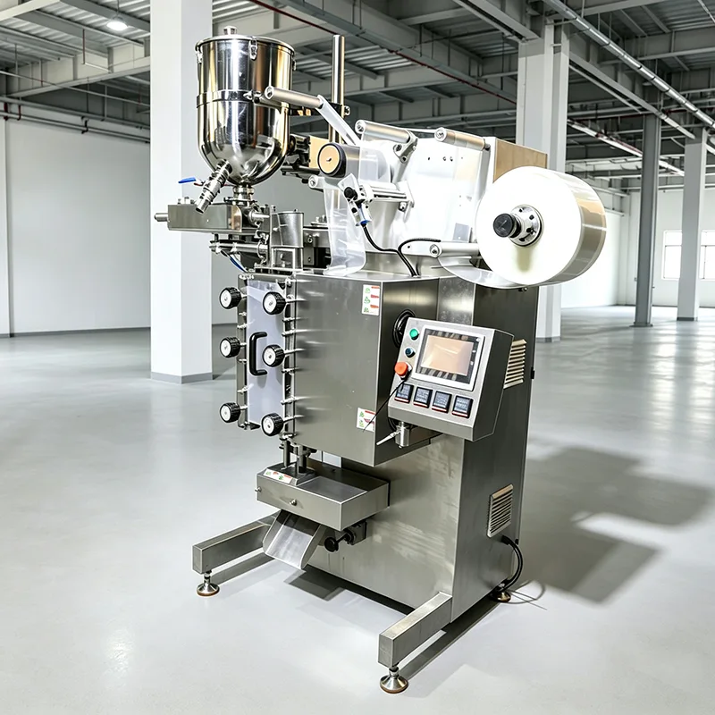 Máquina envasadora de líquidos de forma, llenado y sellado vertical